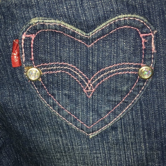 Girls Levi's Jeans w Pink Stitching & Crystals 4 - Picture 3 of 5